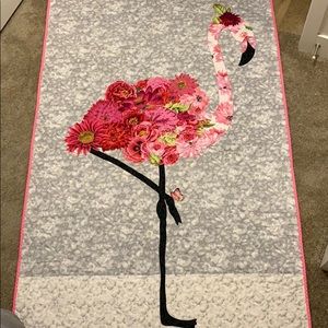 Flamingo Swarovski embellished handmade quilt